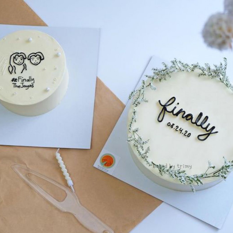 Bánh kem kỉ niệm ngày cưới đơn giản